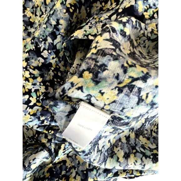 J.Jill Love Linen Blue Floral Midi Dress Petite Small - Picture 11 of 12